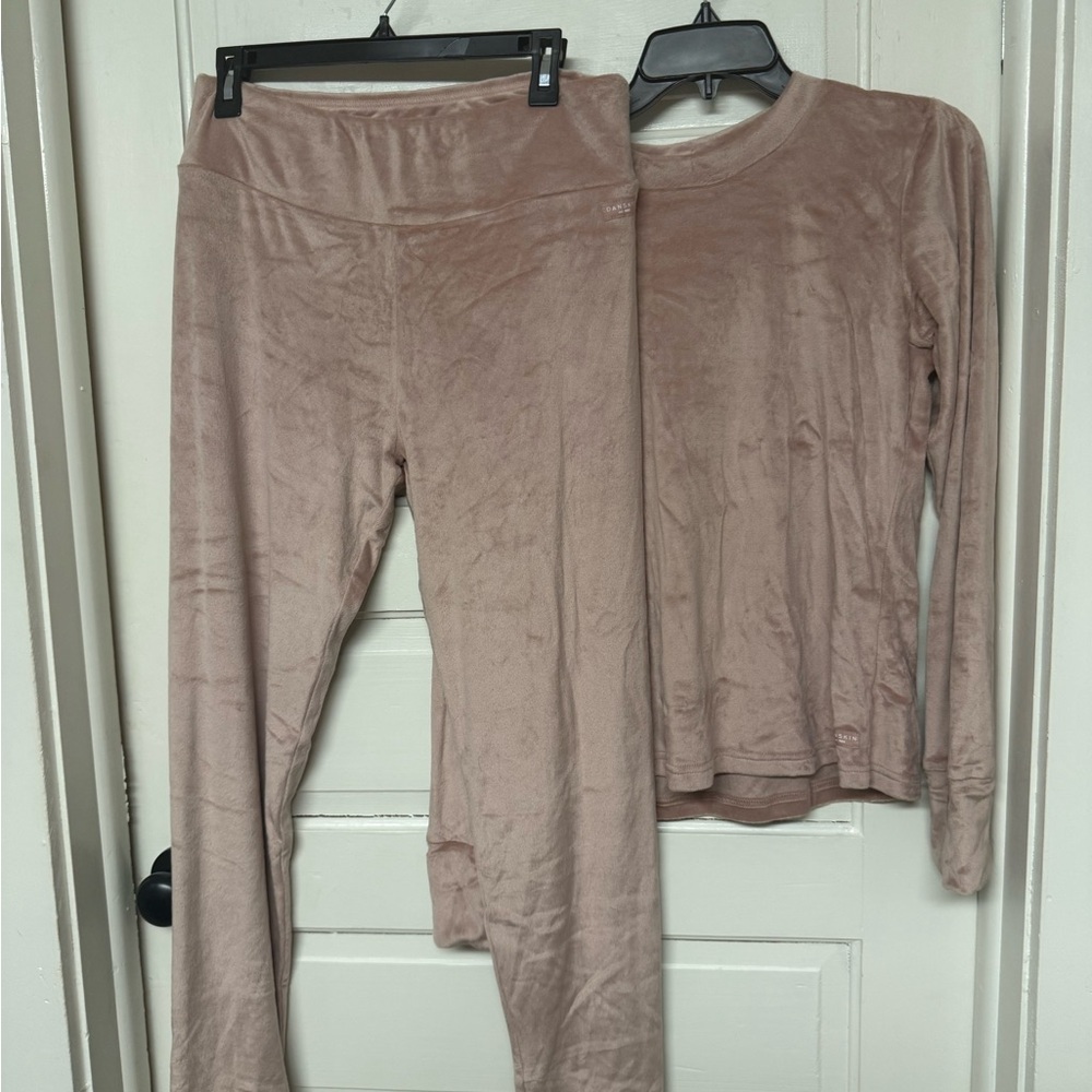 Danskin Plush Long-Sleeve Top & Leggings Sleep Set - Pink